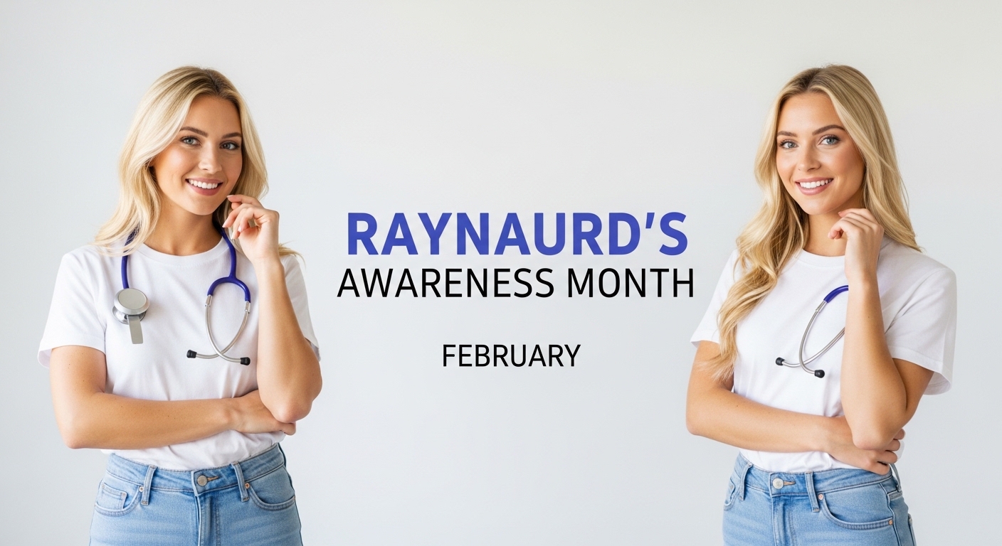 Raynaud's Awareness Month in February. Smiling healthcare professional promoting health education. - Feature Imagefeb 01 8