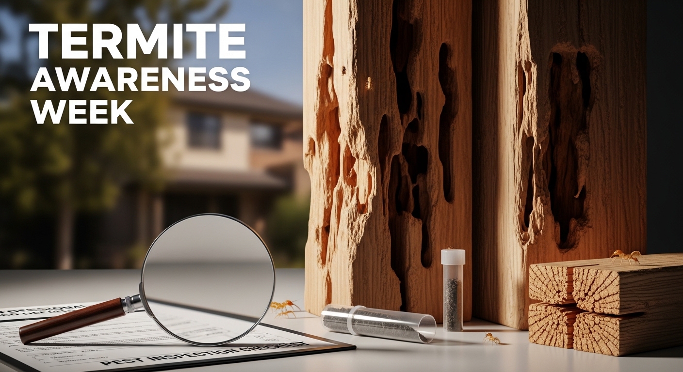 Termite Awareness Week. Pest Control, Home Inspection, Wood Infestation, and Damage. - Featured Image 206