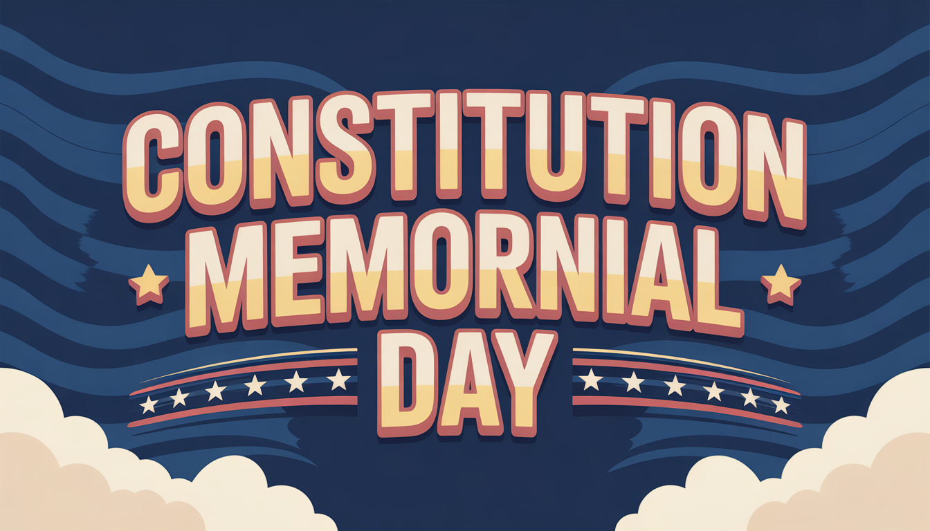 Constitution Memorial Day Banner - Patriotic USA Holiday Celebration Design - Feature Image May 178