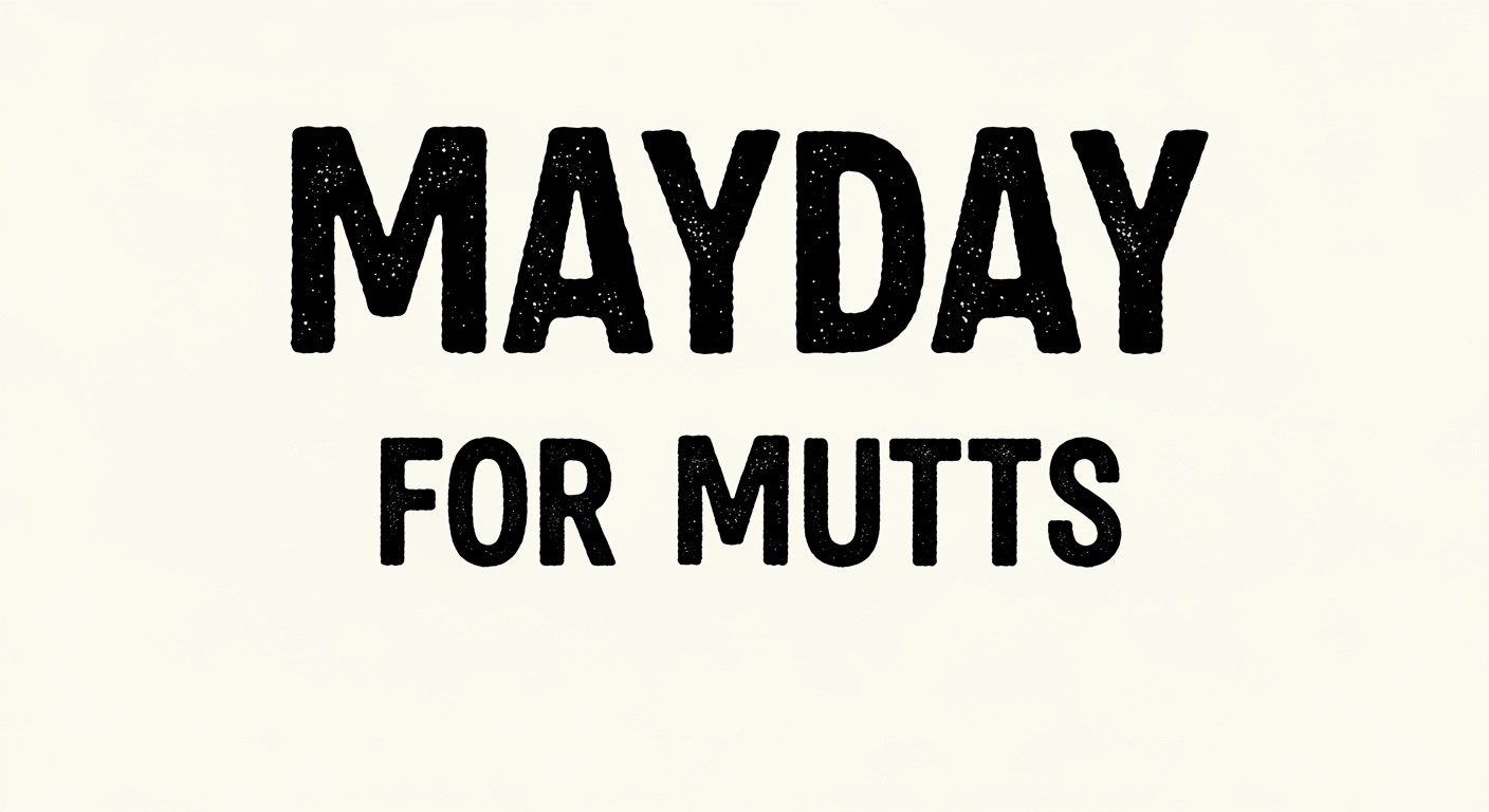Distressed 'Mayday For Mutts' Message on Light Background - Feature Image May 184
