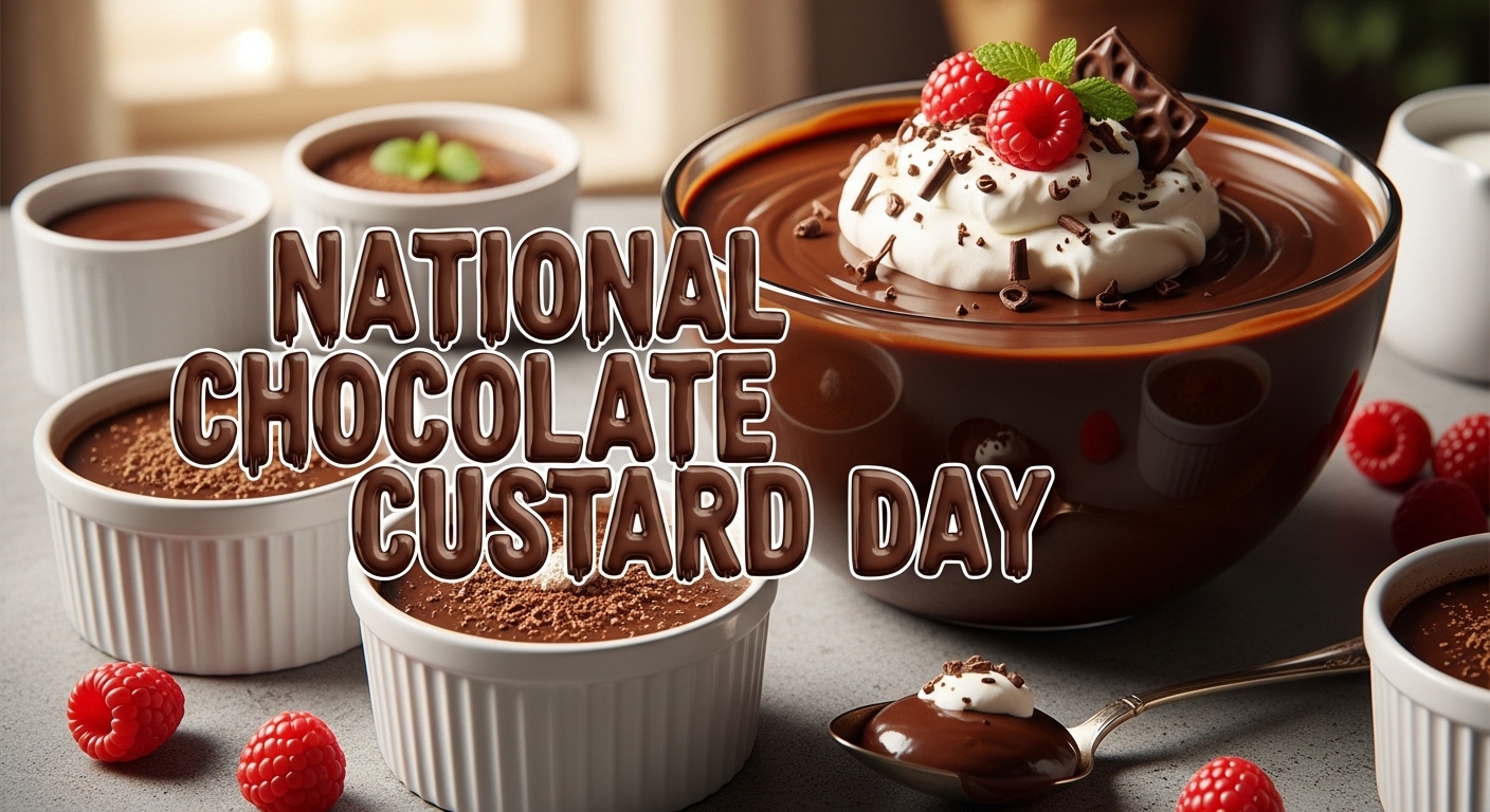 National Chocolate Custard Day Desserts with Raspberries & Cream - Feature Image May 186