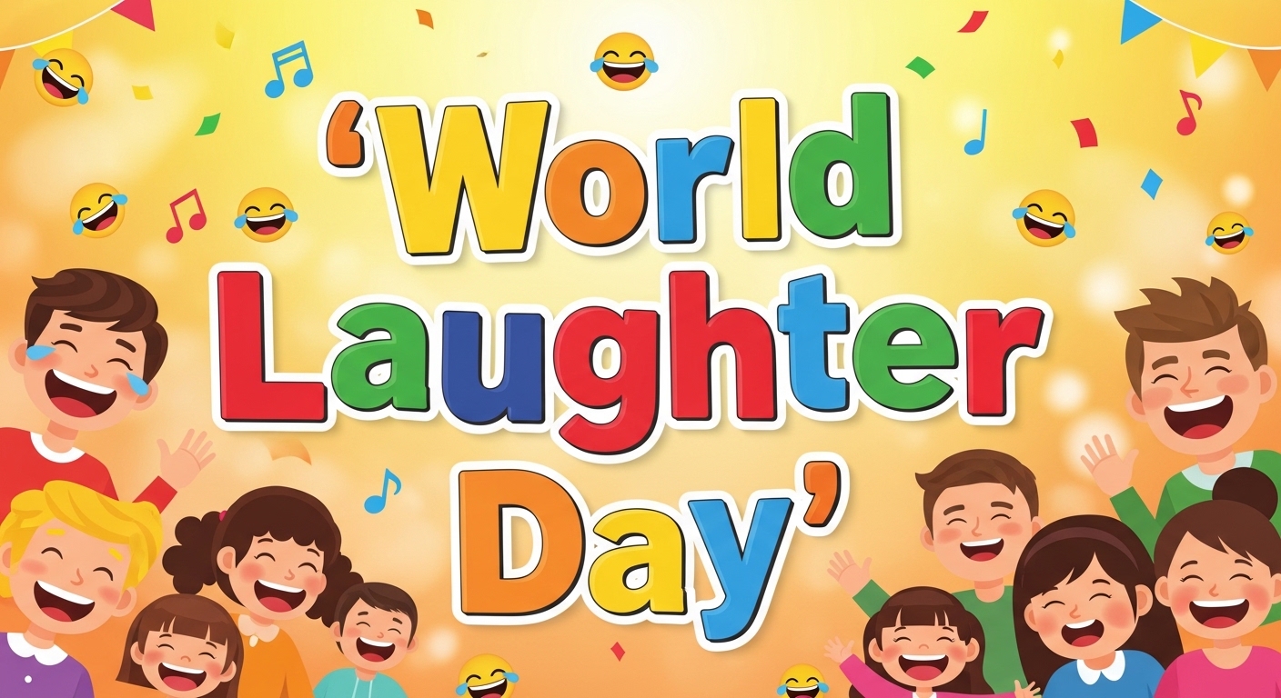 World Laughter Day Illustration with Joyful Cartoon People and Confetti - Feature Image May 195