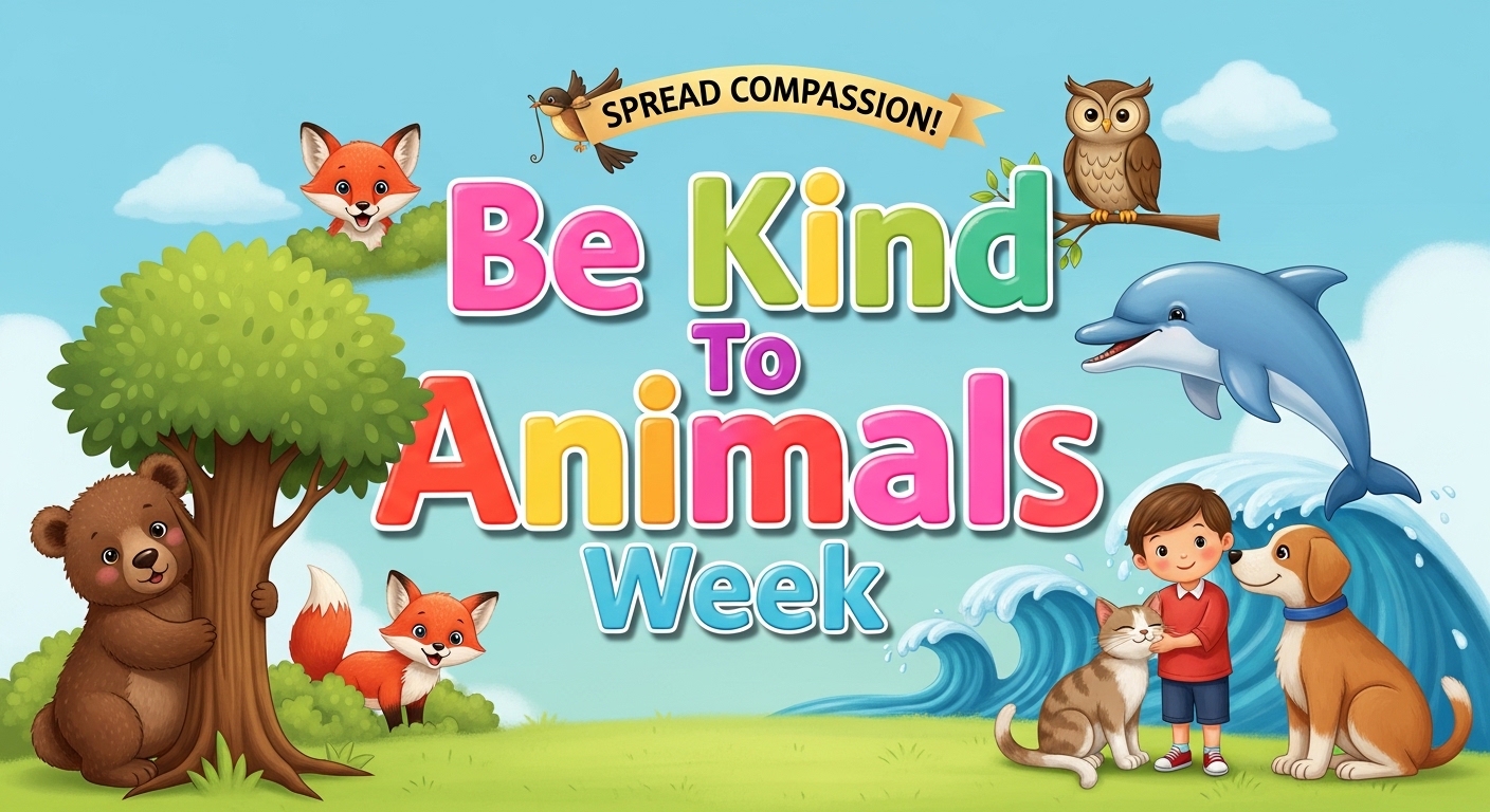 Compassion for Animals: Children, Pets, and Wildlife Promoting Kindness Week Illustration - Feature Image May 197