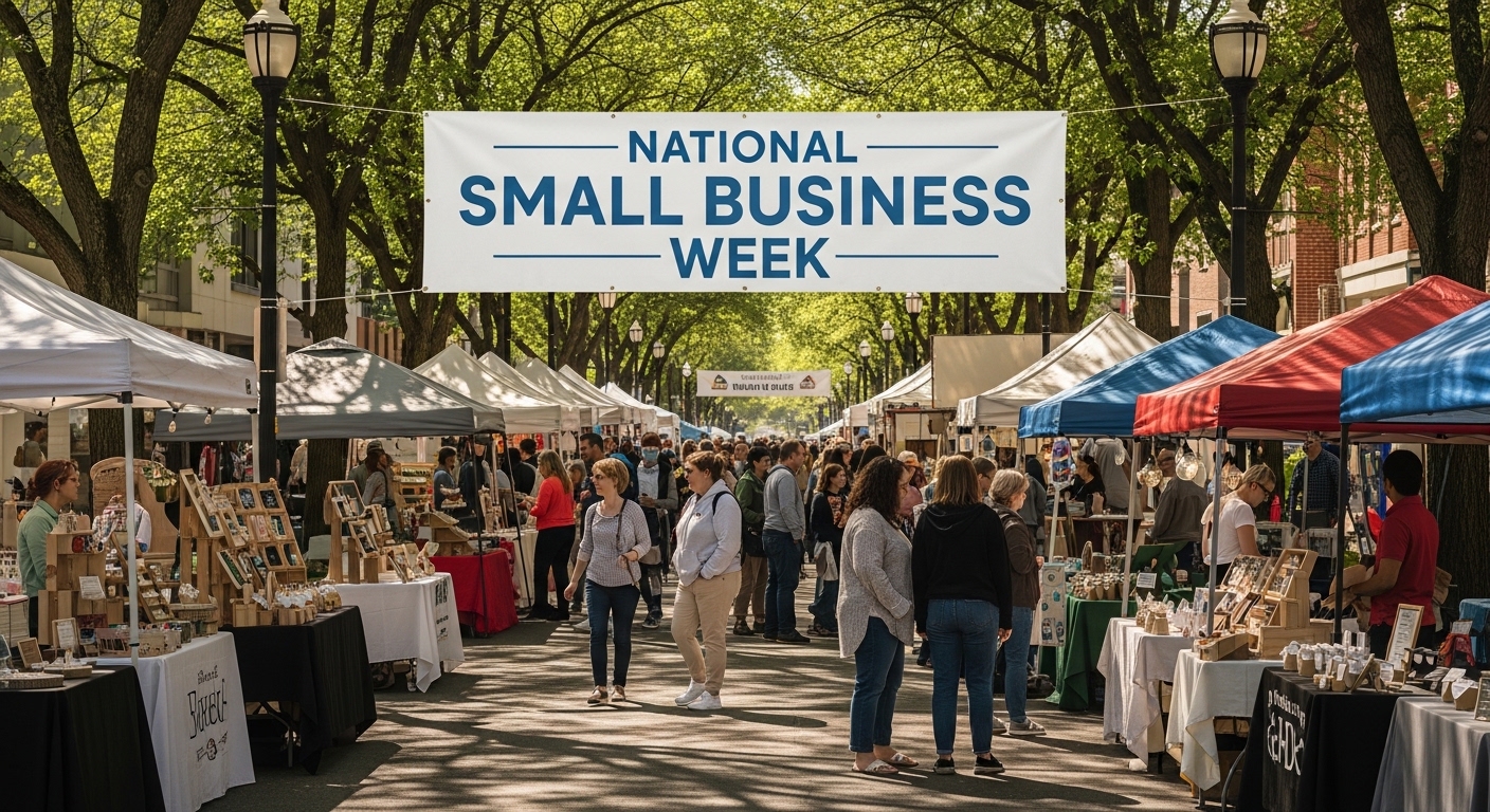 National Small Business Week Market Event: Outdoor Fair with Vendors and Shoppers - Feature Image May 201
