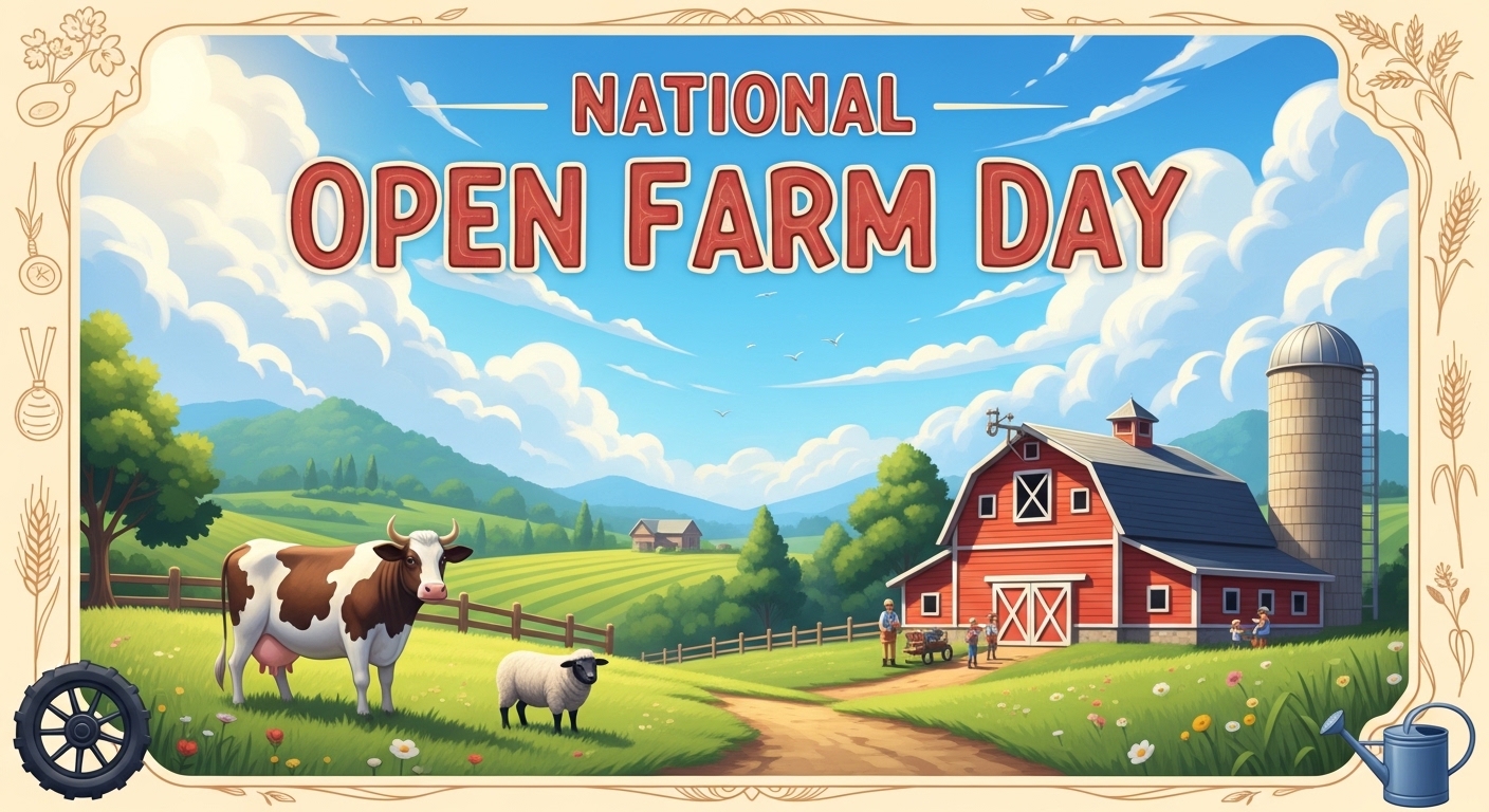 National Open Farm Day: Countryside Scene with Farm Animals & Barn - Feature Image May 216