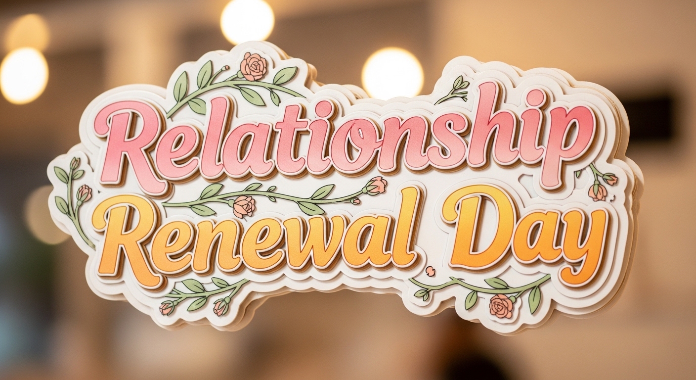 Relationship Renewal Day Text Art with Floral Accents & Bokeh - Feature Image May 222