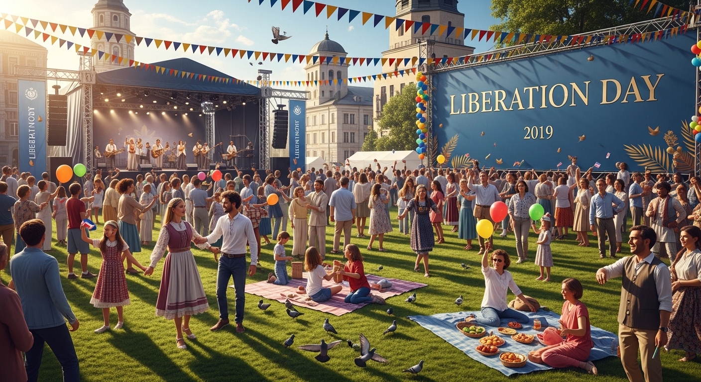 Liberation Day Outdoor Celebration: Joyful Festival Crowd with Live Music and Picnics - Feature Image May 240