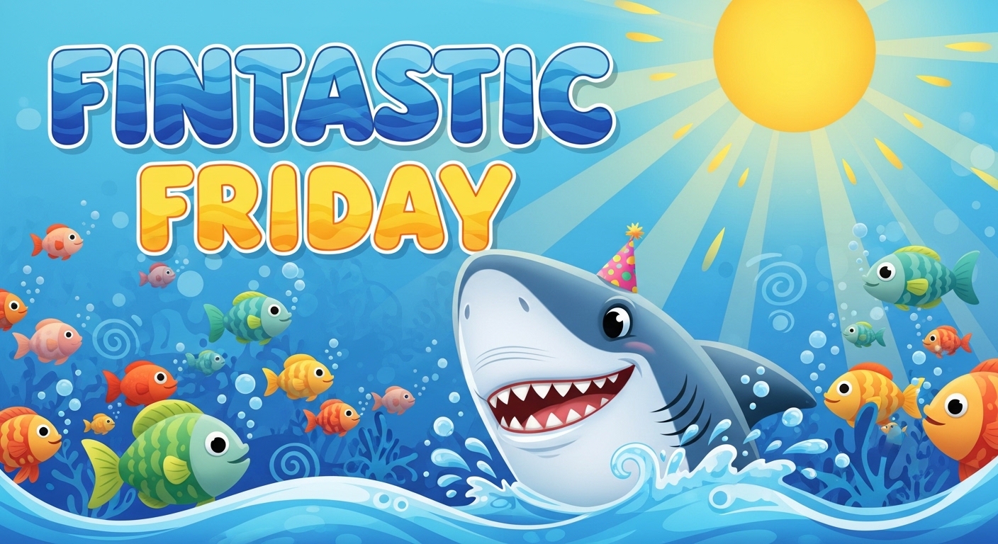 Fintastic Friday Ocean Celebration with Cheerful Shark and Colorful Fish - Feature Image May 284