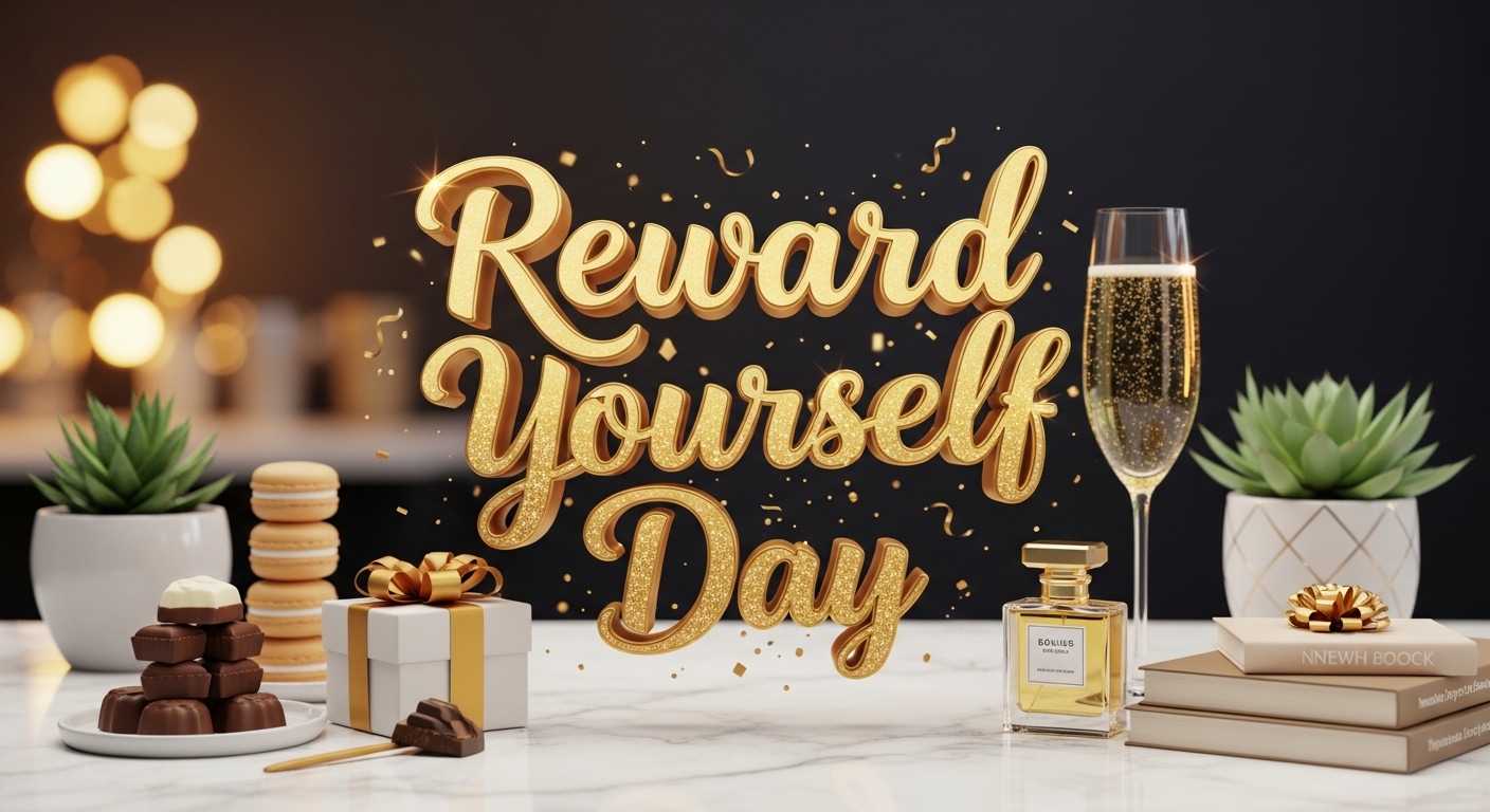 Reward Yourself Day: Golden Celebration with Champagne, Sweets & Self-Care Luxuries - Feature Image May 298