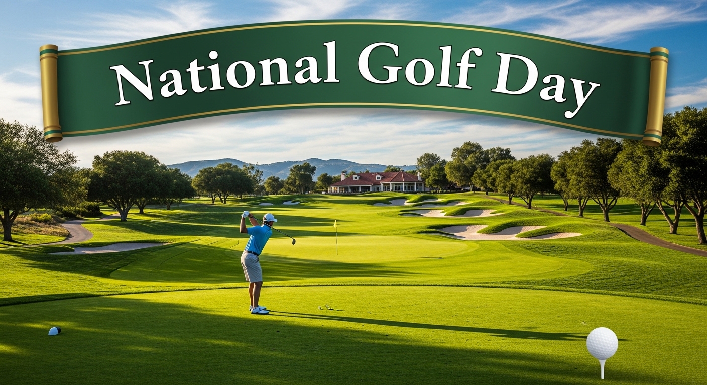 National Golf Day Celebration on a Scenic Green Course with a Golfer Playing - Feature Image May 337
