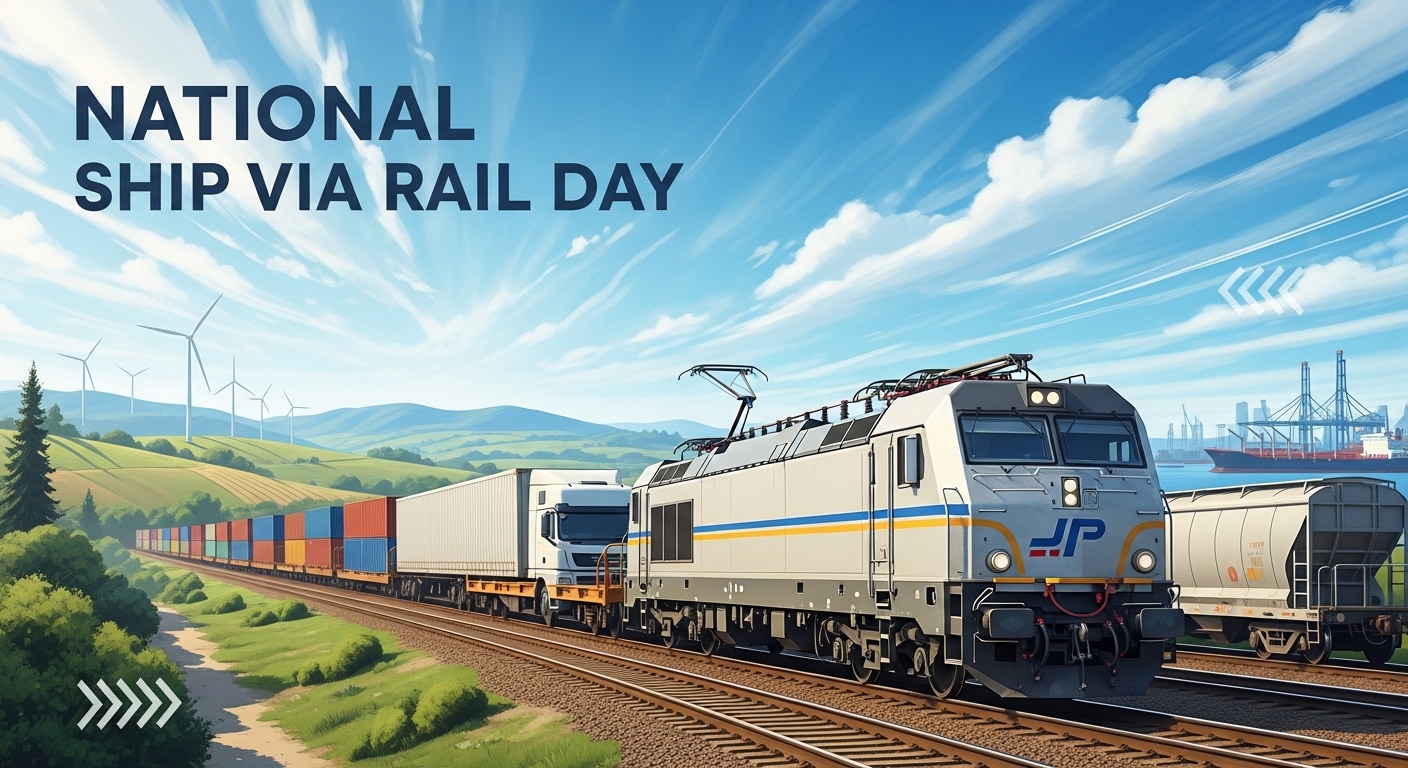 Rail Cargo & Global Trade: Modern Train Hauling Containers Towards a Bustling Seaport - Feature Image May 339