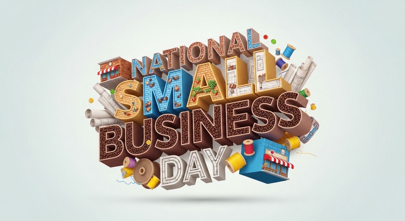 National Small Business Day 3D Typography. Support Local Businesses & Entrepreneurship. - Feature Image May 341