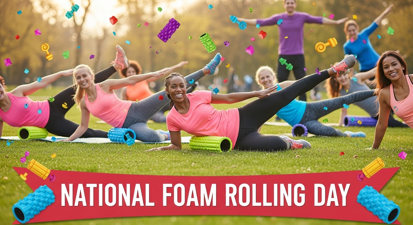 Fitness Group Uses Foam Rollers Outdoors, Celebrating Wellness on National Foam Rolling Day - Feature Image May 350