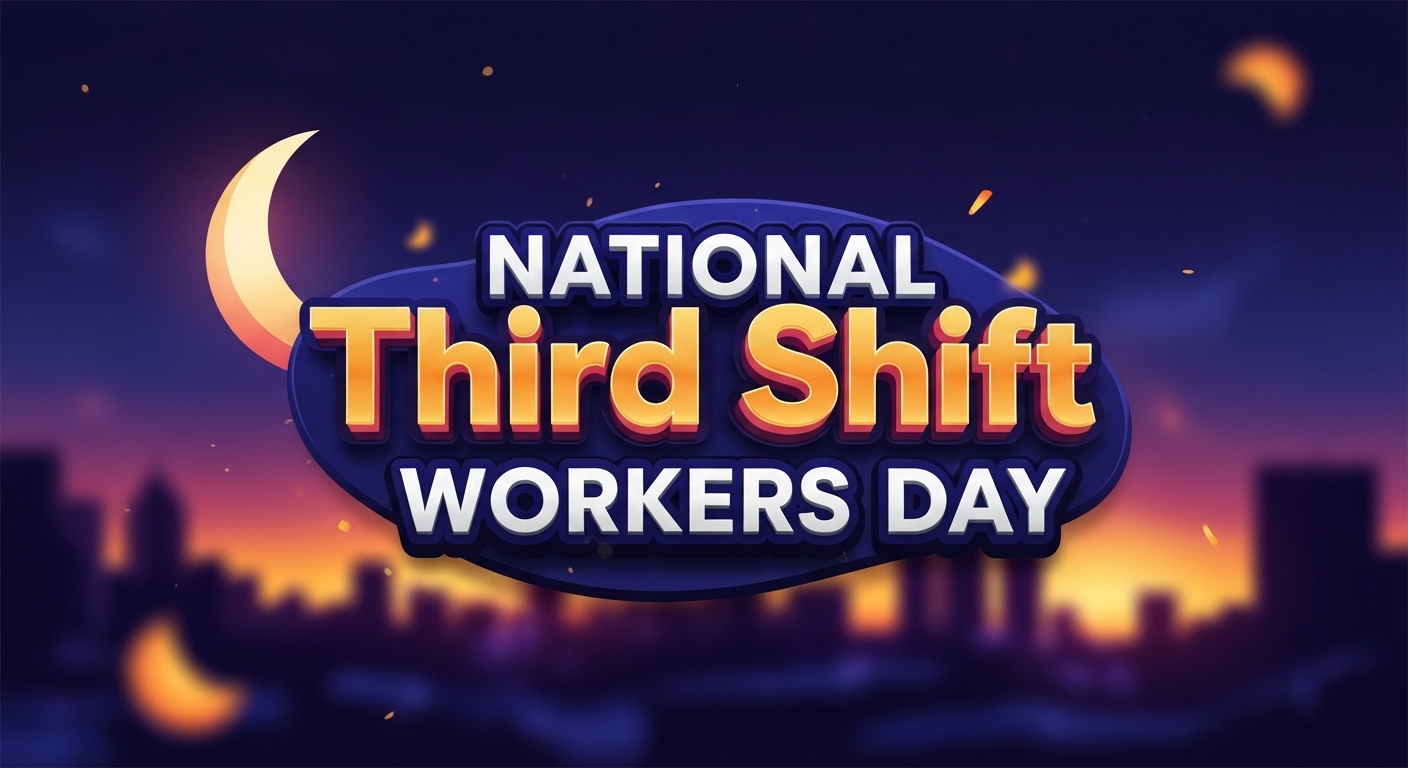 National Third Shift Workers Day Illustration with City Skyline - Feature Image May 386