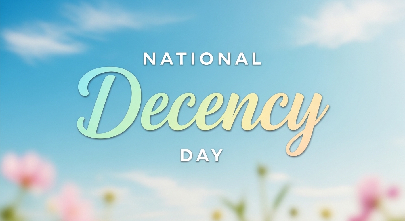 National Decency Day Commemoration with Gradient Text and Soft Sky Background - Feature Image May 398