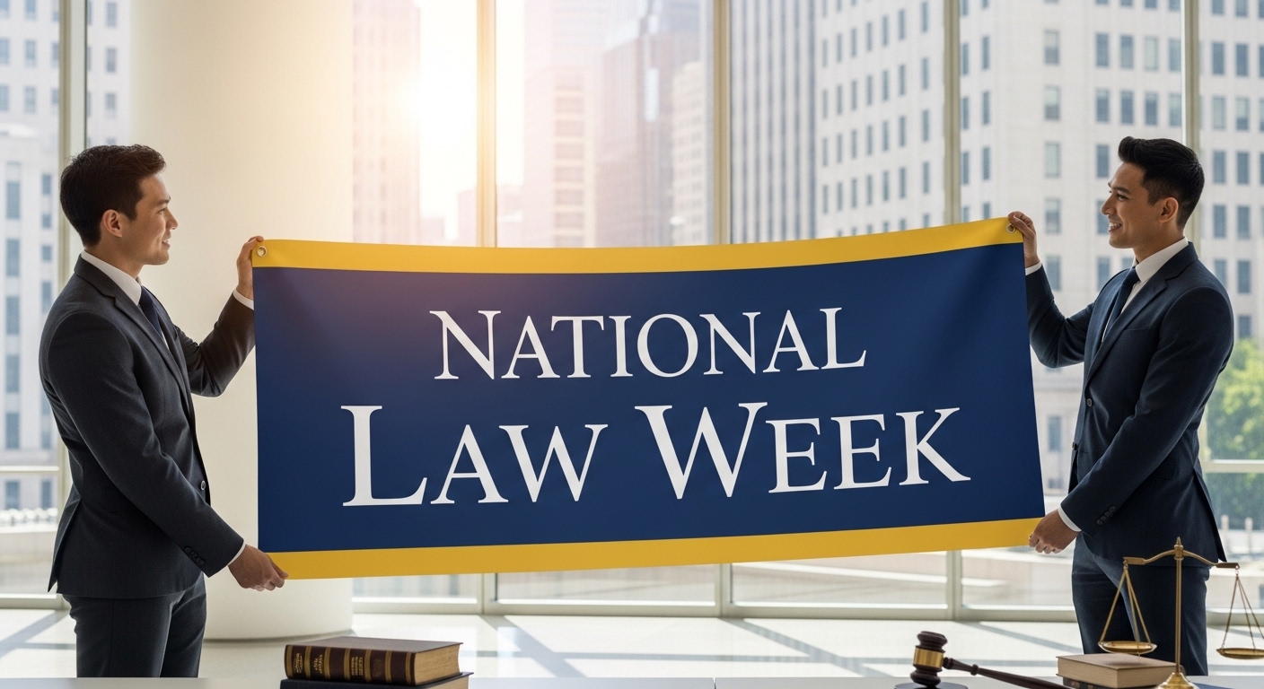Legal Professionals Presenting National Law Week Banner - Feature Image May 448