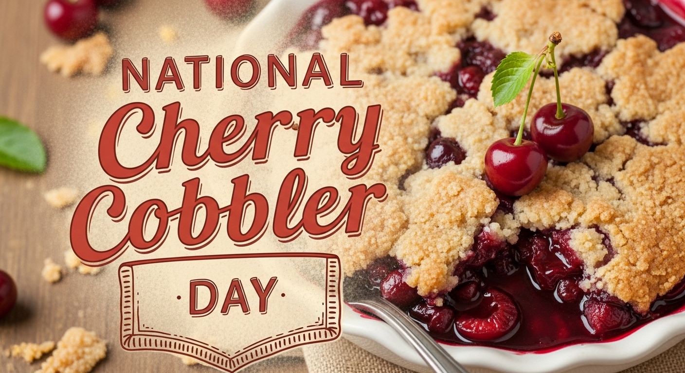 National Cherry Cobbler Day Dessert with Fresh Fruit - Feature Image May 452