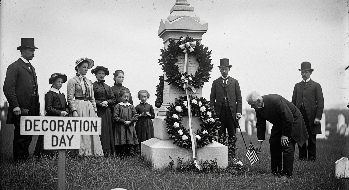 Historic Decoration Day Observance at a Cemetery - Feature Image May 578