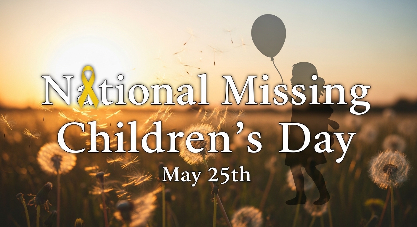 National Missing Children's Day on May 25th with Child Silhouette and Yellow Ribbon - Feature Image May 585