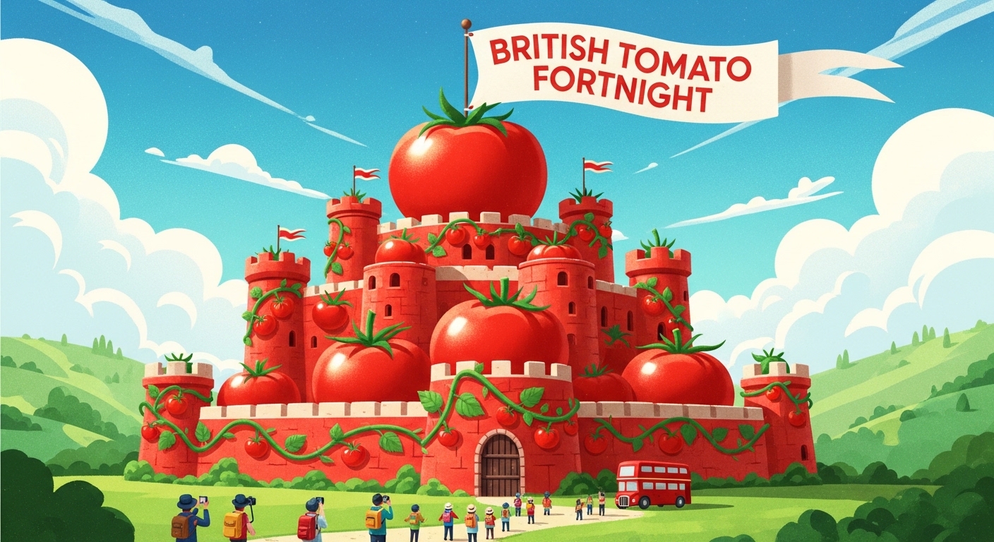 British Tomato Fortnight Celebration Castle - Whimsical Food Festival Illustration - Feature Image May 594