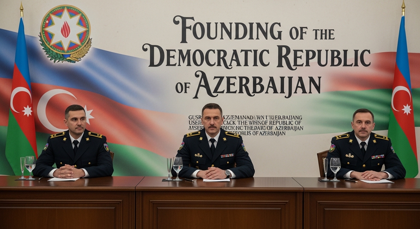 Azerbaijani Government Leaders at Republic Founding Commemoration - Feature Image May 623