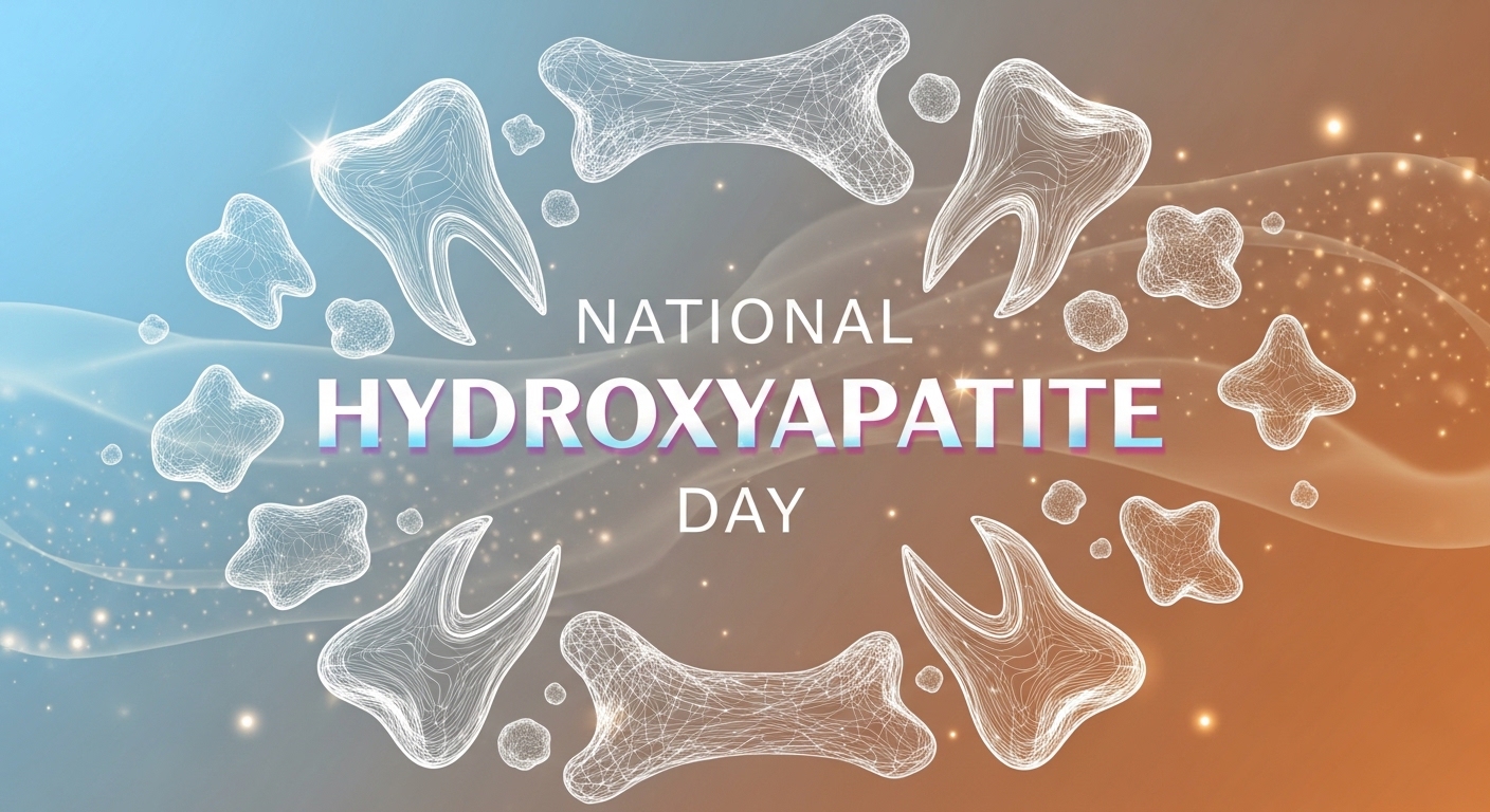 National Hydroxyapatite Day Medical Science Banner. Dental Bone Health Awareness Vector Illustration. - Feature Image May 642