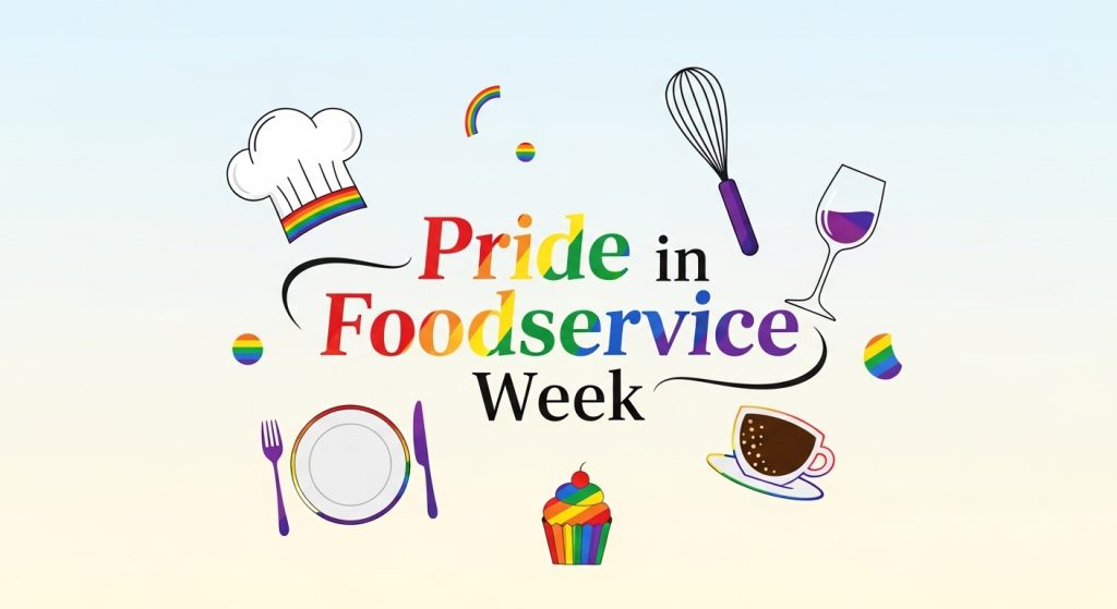 Pride in Foodservice Week Graphic with Rainbow Culinary Symbols - Feature Imagefeb 02 4