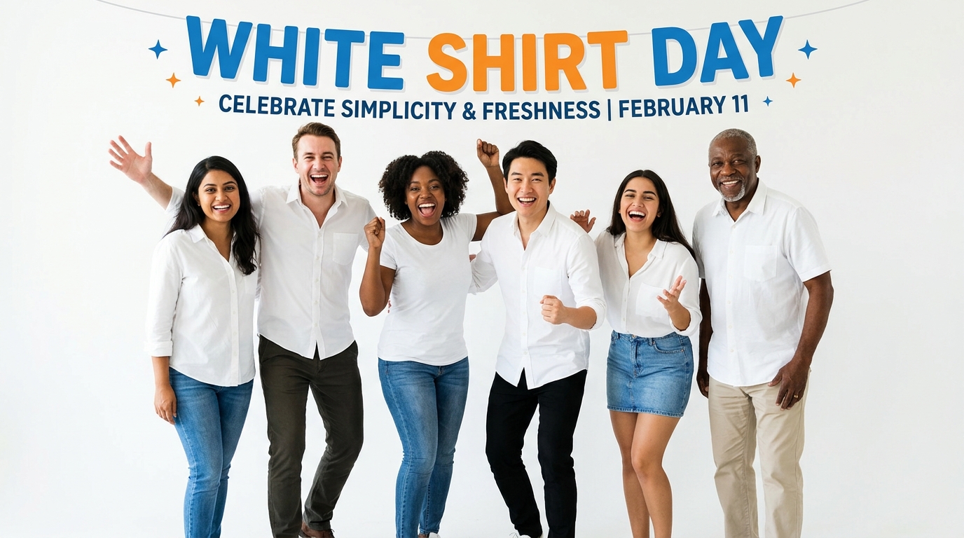 White Shirt Day Celebration: Joyful Diverse People in White Shirts on February 11 - Feature Imagefeb 11 4