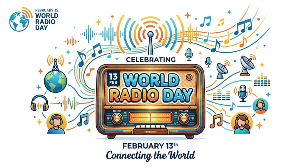 World Radio Day Celebration - February 13th. Global Broadcasting, Music, and Communication - Feature Imagefeb 13 2