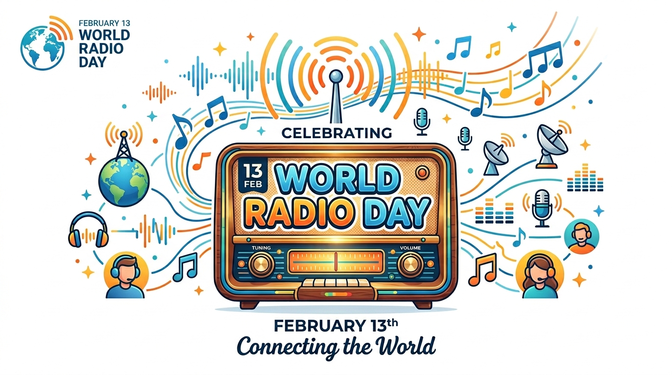 World Radio Day Celebration - February 13th. Global Broadcasting, Music, and Communication - Feature Imagefeb 13 2