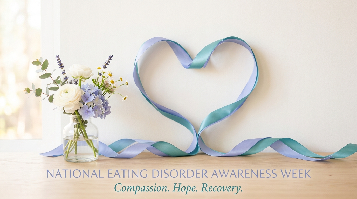 Eating Disorder Awareness Week. Heart Ribbon, Hope, Recovery. Mental Health Support. - Feature Imagefeb 16 1