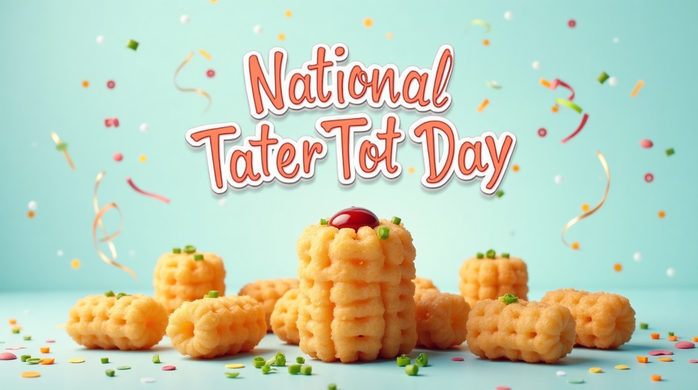 National Tater Tot Day Celebration with Potato Snacks and Confetti - Feature Imagefeb 02 1