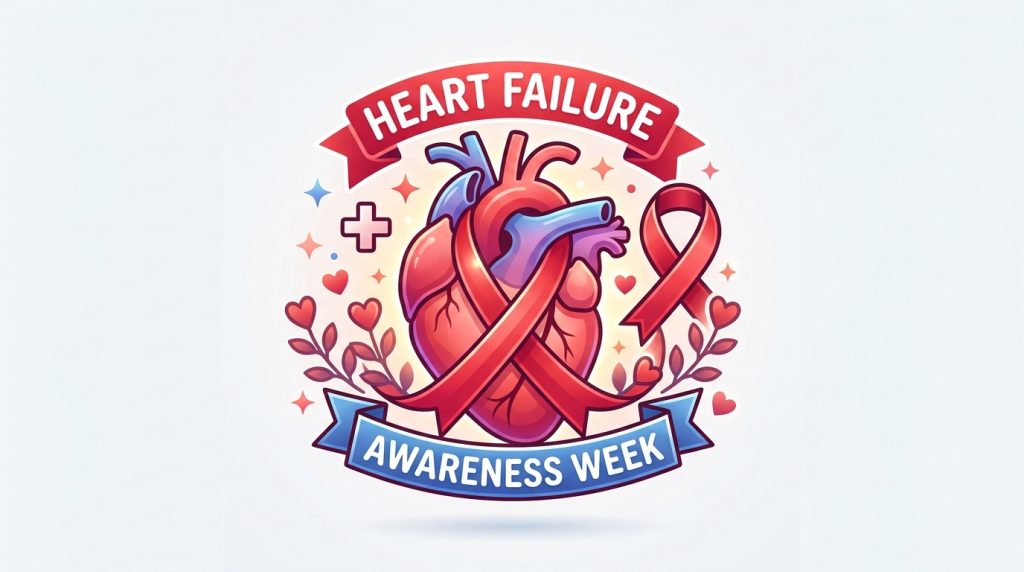 Heart Failure Awareness Week Medical Campaign Vector Illustration with Red Ribbon - Feature Imagefeb 09