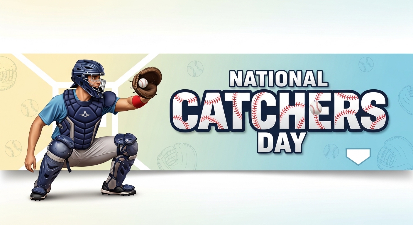National Catchers Day Baseball Catcher Illustration with Ball & Glove - Whisk Cd26a2a97d0163c8e594c20049639ef9dr 1