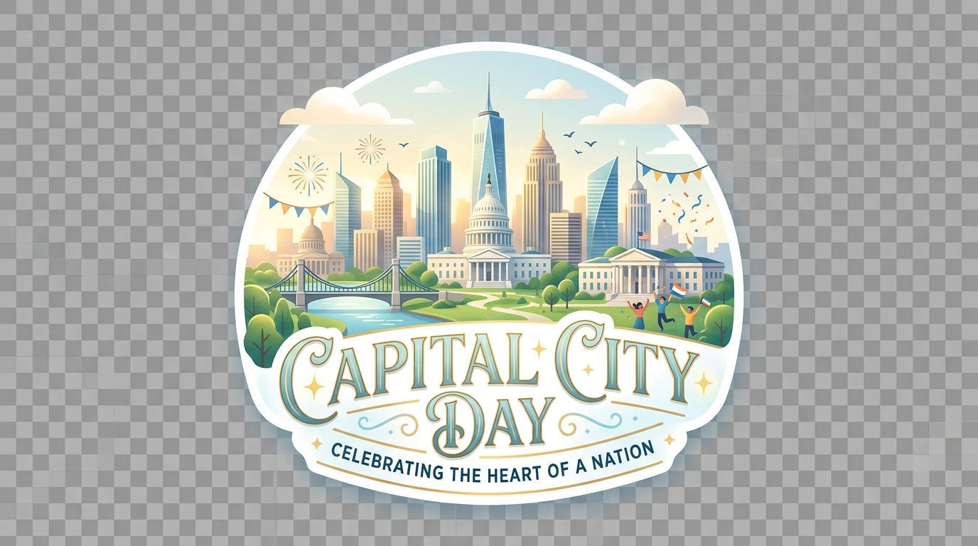 Capital City Day Celebration Emblem with Urban Landscape and Festive Mood - Feature Image July 143