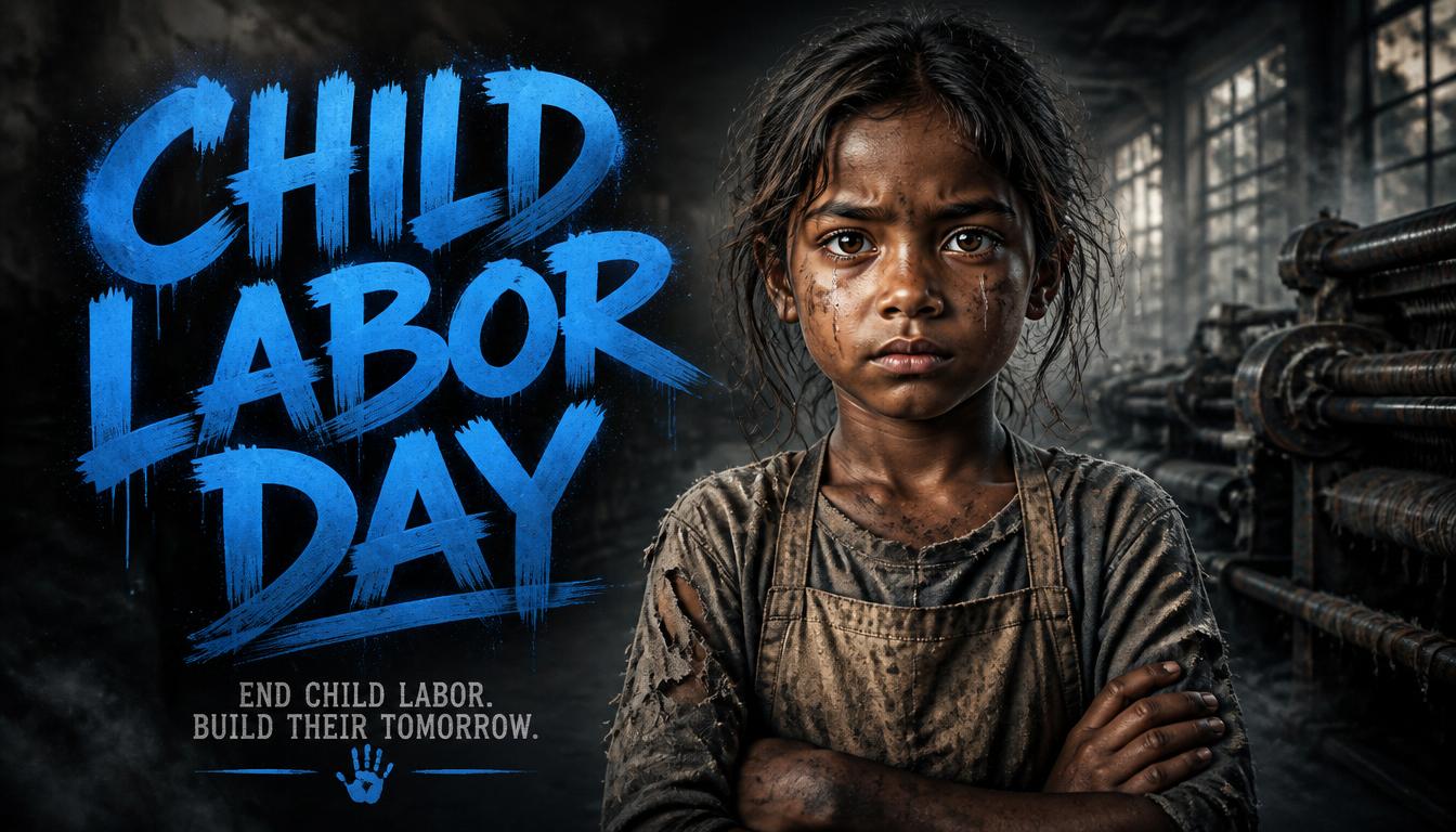 Child Labor Awareness: Somber Youngster in Factory Environment Demands Change - Feature Image June 226