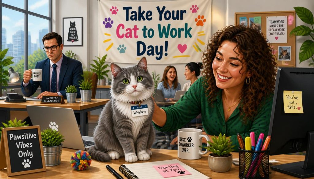 Office Cat Day: Feline Coworker Brightens a Pet-Friendly Workplace on Take Your Cat to Work Day - Feature Image June 287