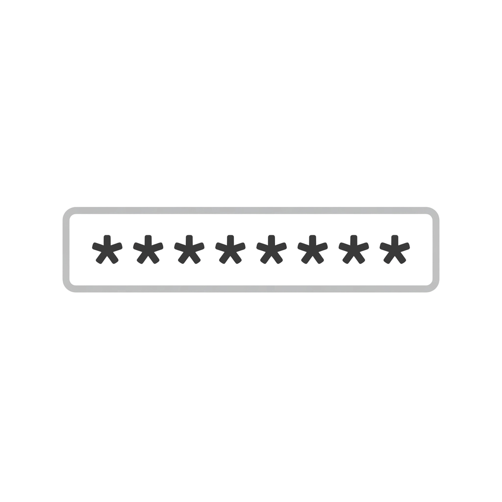 A rectangular input field showing ten hidden password characters.
