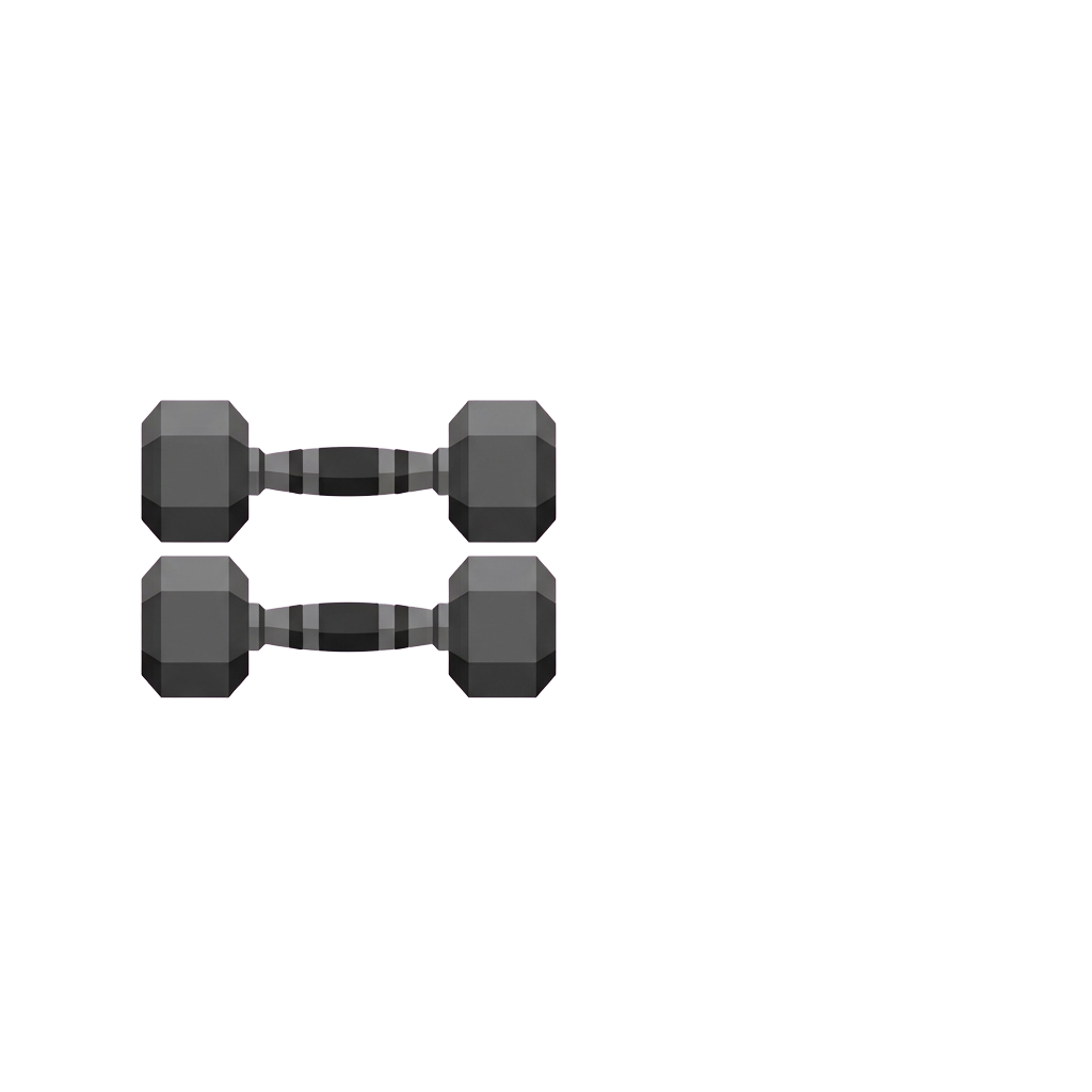 Two pairs of adjustable dumbbells with hexagonal weights and a central connecting bar