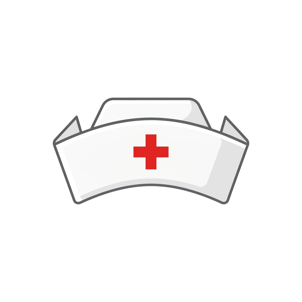 White nurse cap featuring a red cross symbol in the center