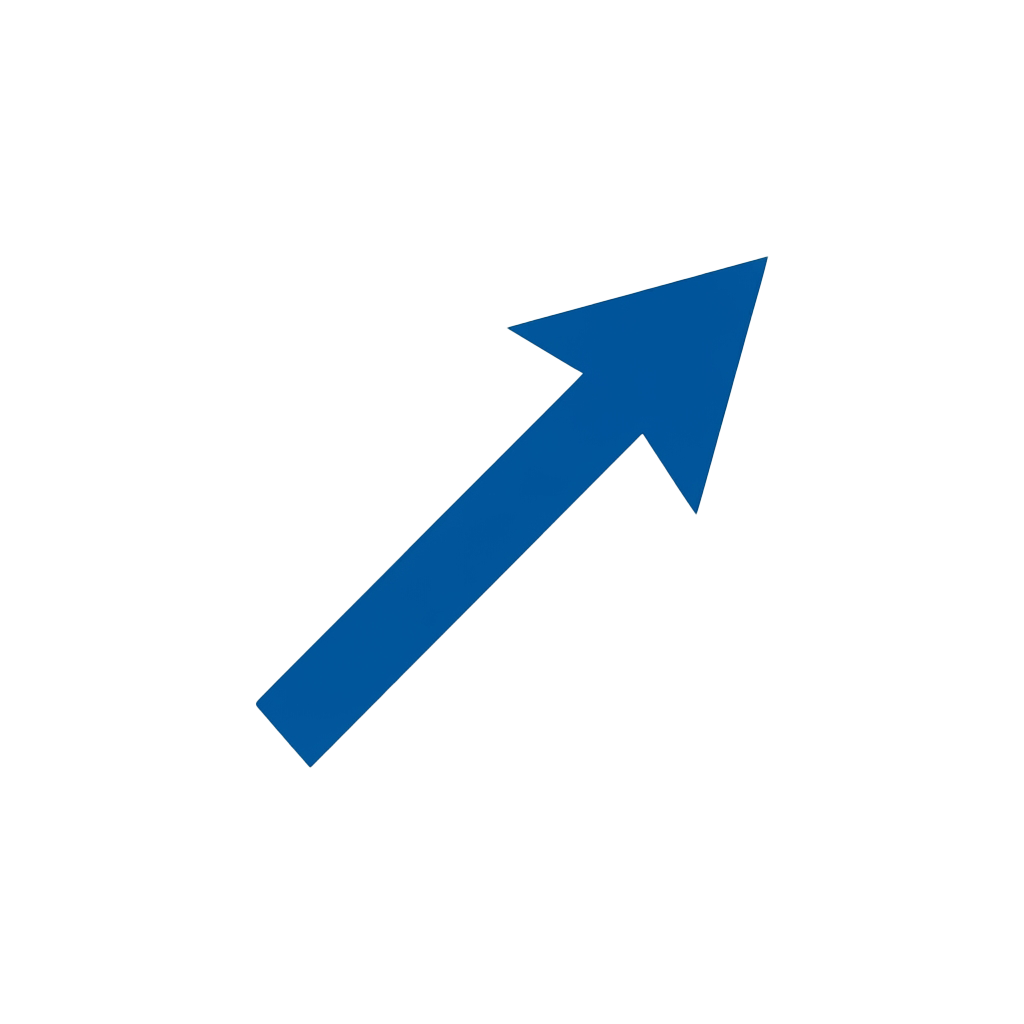 A blue arrow pointing diagonally upward against a black background