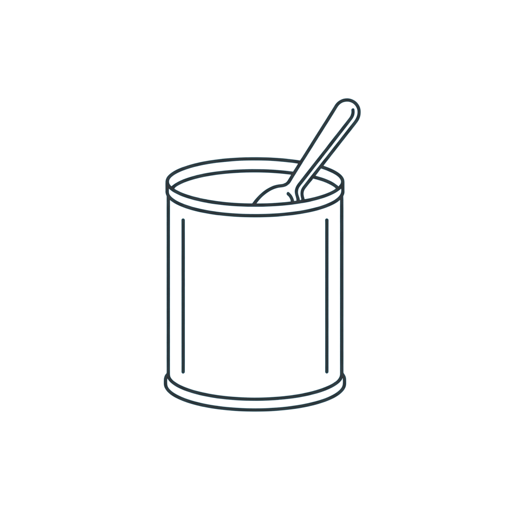 A cylindrical metal container with a wire loop handle on top