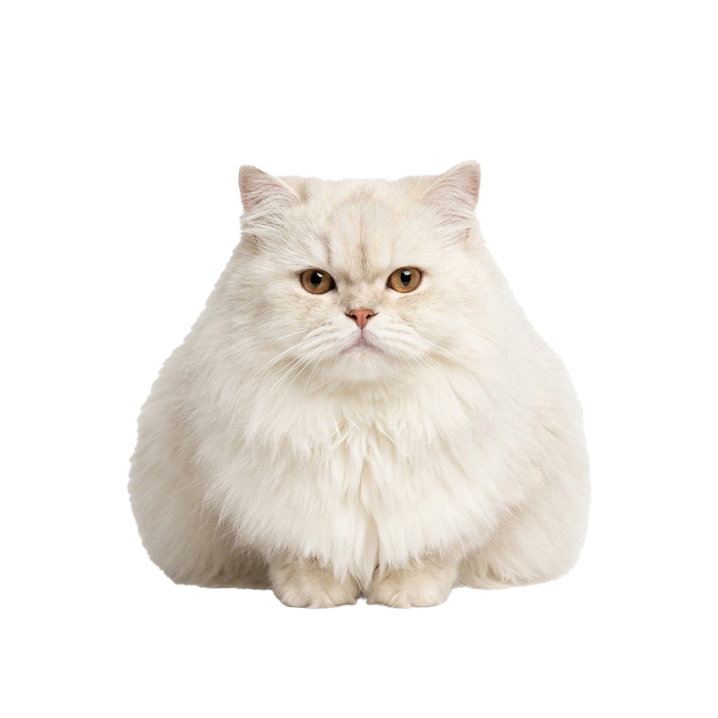 A close-up portrait of a white long-haired cat with fluffy fur and expressive eyes
