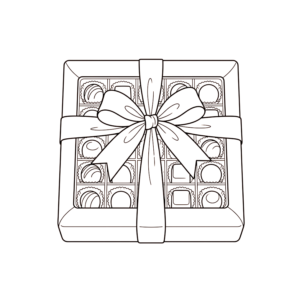 A beautifully wrapped gift box featuring an ornate bow and detailed lattice patterns on the lid.
