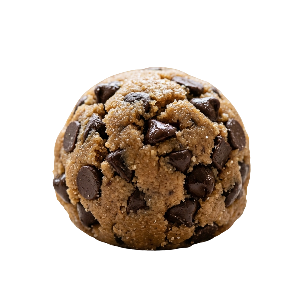 Close-up of a round chocolate chip cookie with visible chocolate chunks
