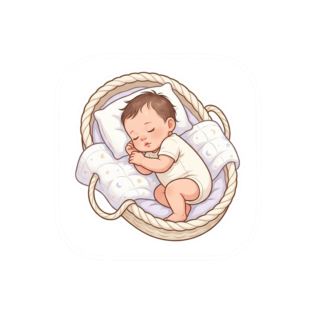 A baby peacefully sleeping in a swaddle with a small pillow and blanket.