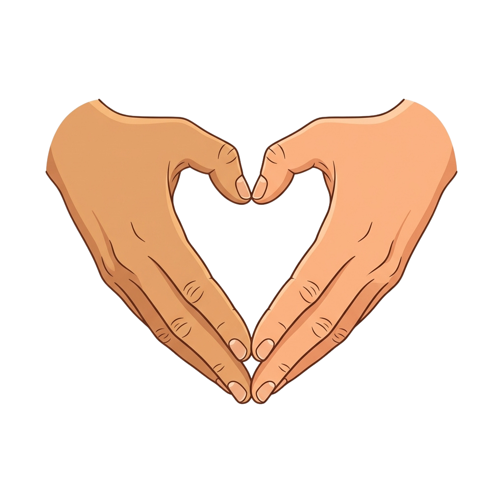 Two hands forming a heart shape with fingers against thumbs