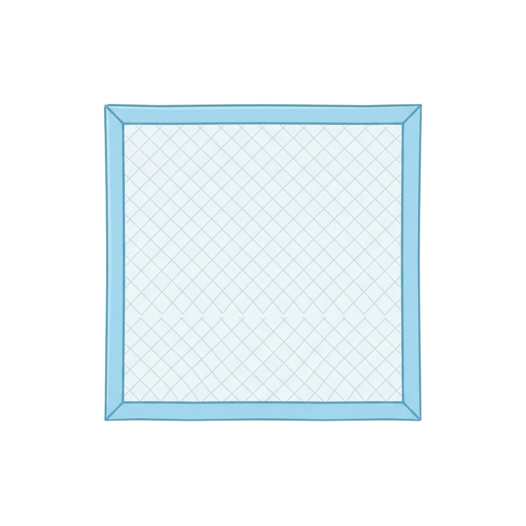 Square mesh panel bordered by a light blue frame