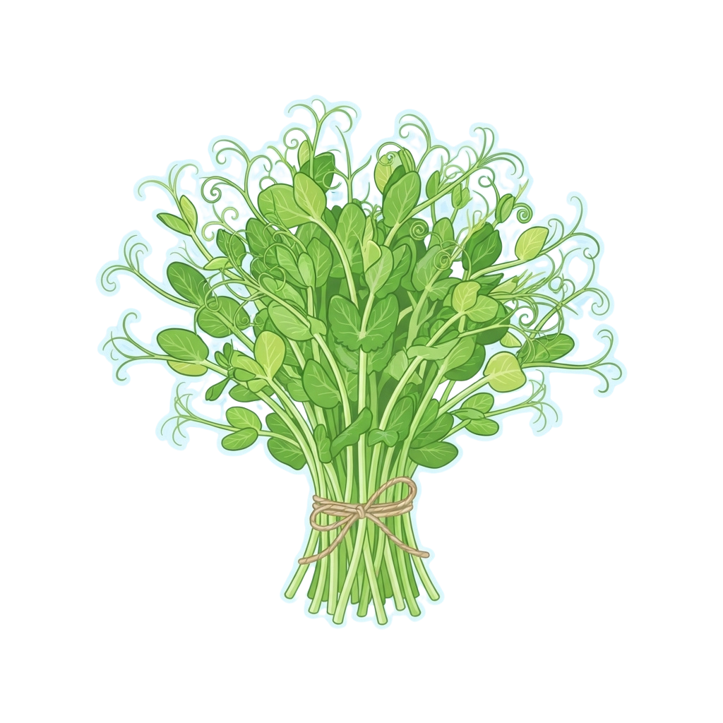 A bundle of fresh green leafy herbs tied together with twine.