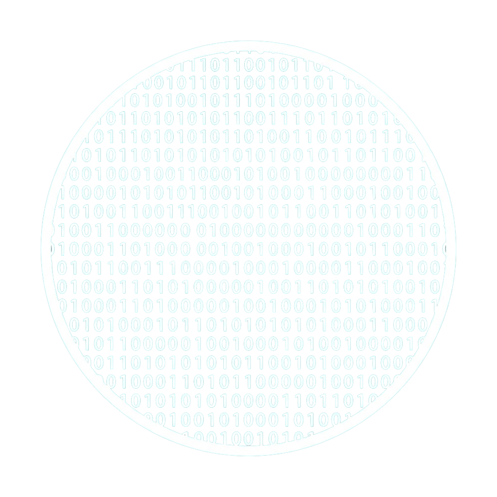 Circular arrangement of binary digits in black and white